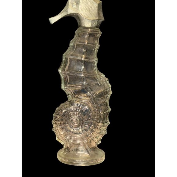 Avon 1970s Seahorse Glass Bottle With Stopper - Picture 5 of 12